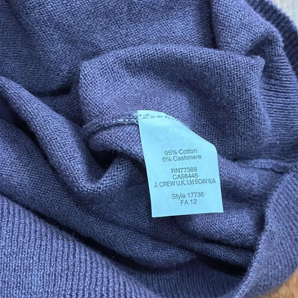 J Crew Sweater Mens Pullover Purple Cotton Cashmere‎ Preppy Casual Adult L
